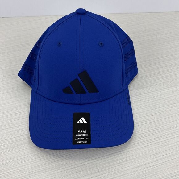 ADIDAS S/M Hat Cap Adult Gameday 4 Stretch Lucid Blue Climalite Baseball NWT - Picture 1 of 6
